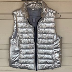 Silver Puffer Vest